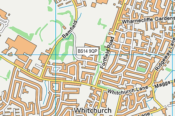 BS14 9QP map - OS VectorMap District (Ordnance Survey)