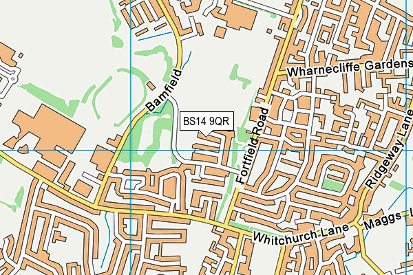 BS14 9QR map - OS VectorMap District (Ordnance Survey)