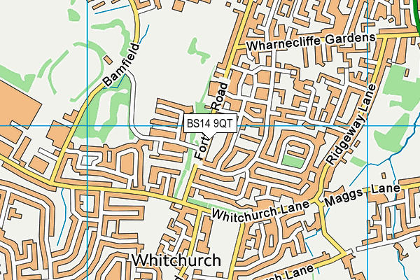 BS14 9QT map - OS VectorMap District (Ordnance Survey)