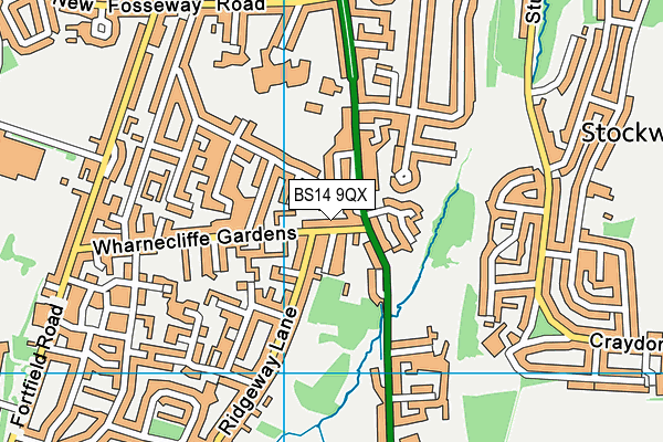 BS14 9QX map - OS VectorMap District (Ordnance Survey)