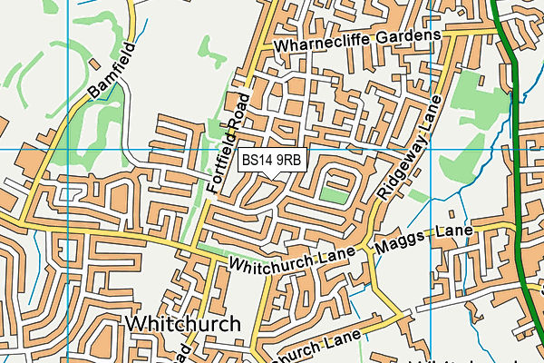 BS14 9RB map - OS VectorMap District (Ordnance Survey)
