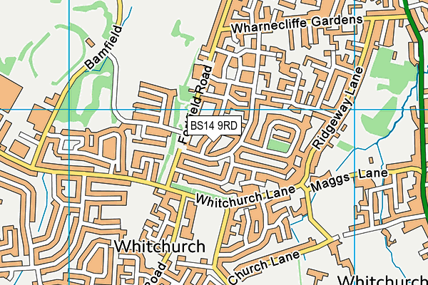BS14 9RD map - OS VectorMap District (Ordnance Survey)