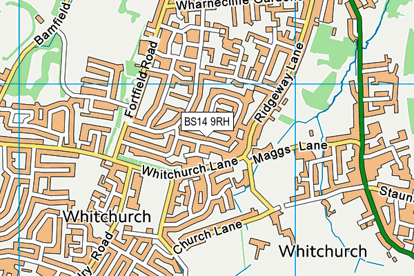 BS14 9RH map - OS VectorMap District (Ordnance Survey)