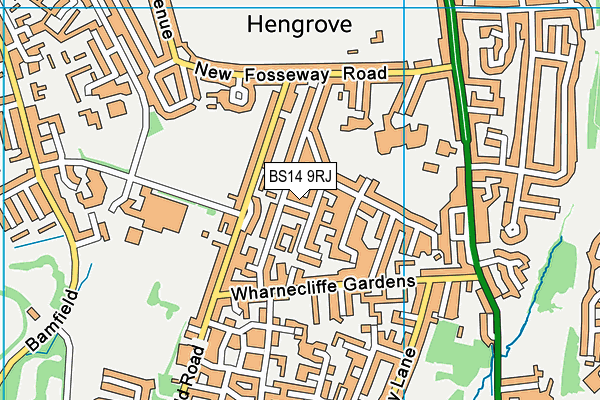 BS14 9RJ map - OS VectorMap District (Ordnance Survey)