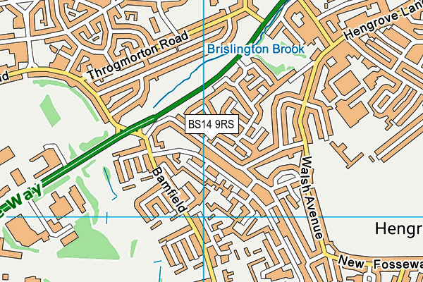 BS14 9RS map - OS VectorMap District (Ordnance Survey)