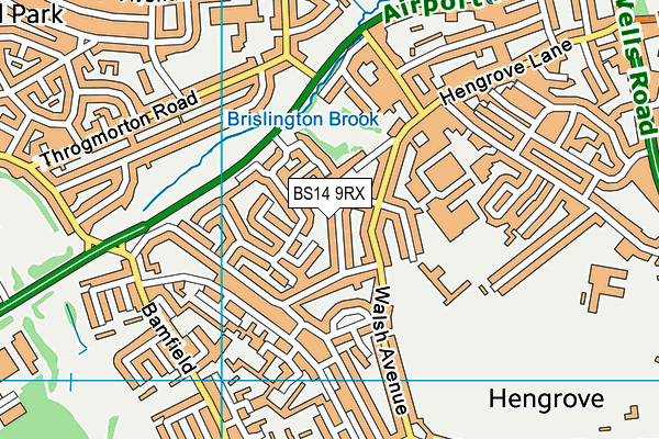 BS14 9RX map - OS VectorMap District (Ordnance Survey)