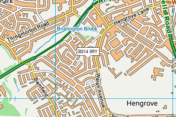 BS14 9RY map - OS VectorMap District (Ordnance Survey)
