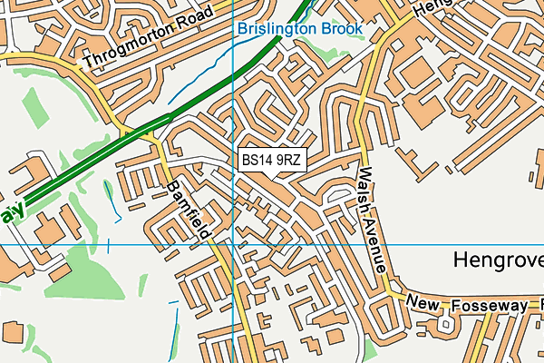 BS14 9RZ map - OS VectorMap District (Ordnance Survey)