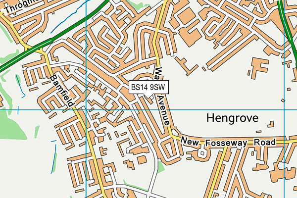 BS14 9SW map - OS VectorMap District (Ordnance Survey)