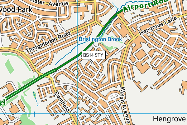 BS14 9TY map - OS VectorMap District (Ordnance Survey)