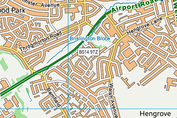 BS14 9TZ map - OS VectorMap District (Ordnance Survey)