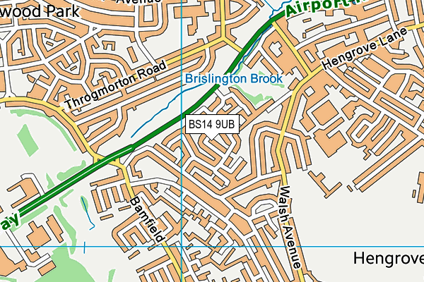 BS14 9UB map - OS VectorMap District (Ordnance Survey)