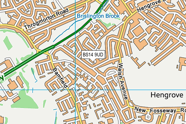 BS14 9UD map - OS VectorMap District (Ordnance Survey)