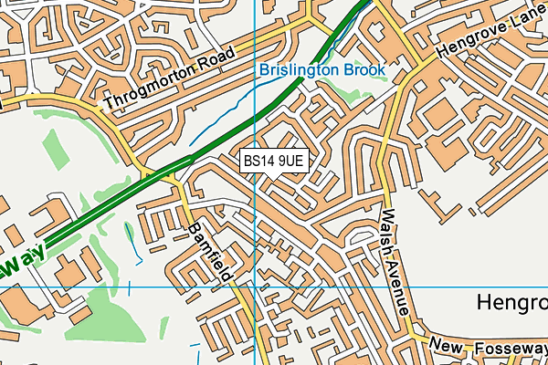 BS14 9UE map - OS VectorMap District (Ordnance Survey)