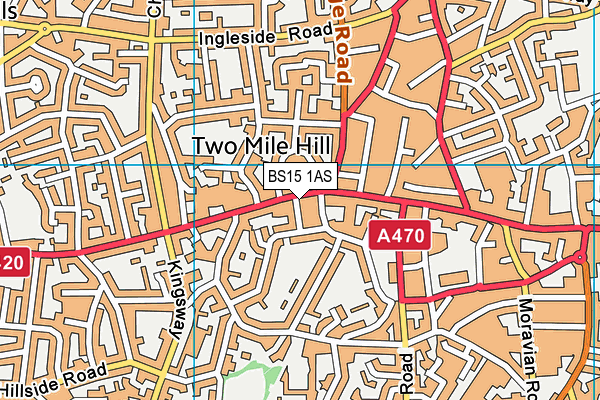 BS15 1AS map - OS VectorMap District (Ordnance Survey)