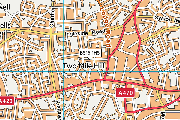 BS15 1HS map - OS VectorMap District (Ordnance Survey)