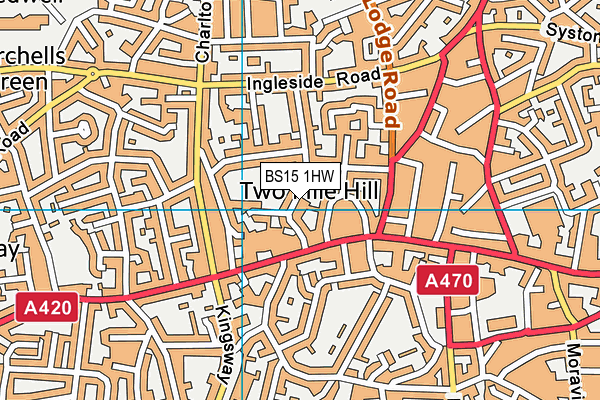 BS15 1HW map - OS VectorMap District (Ordnance Survey)