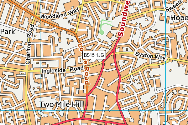 BS15 1JG map - OS VectorMap District (Ordnance Survey)