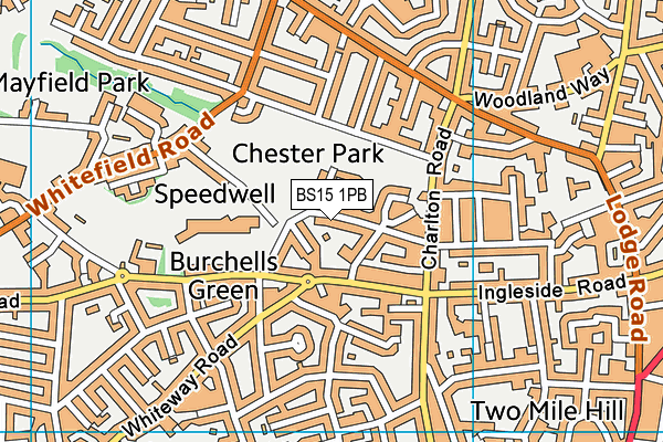 BS15 1PB map - OS VectorMap District (Ordnance Survey)