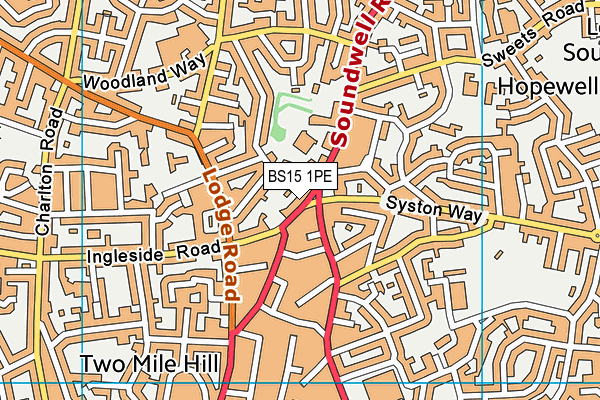 BS15 1PE map - OS VectorMap District (Ordnance Survey)