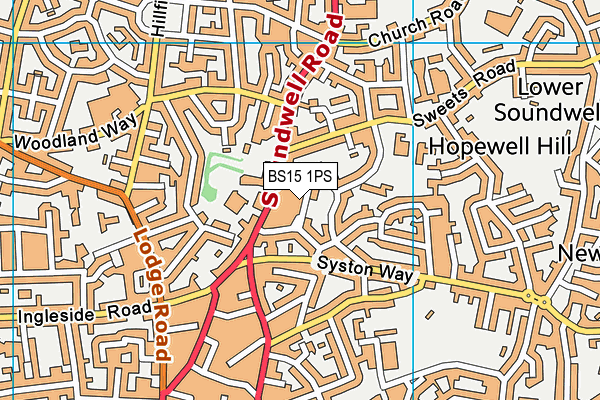 BS15 1PS map - OS VectorMap District (Ordnance Survey)