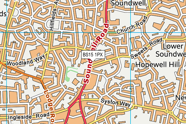 BS15 1PX map - OS VectorMap District (Ordnance Survey)