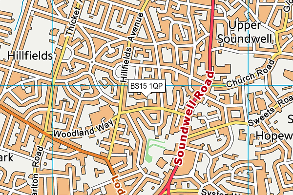 BS15 1QP map - OS VectorMap District (Ordnance Survey)