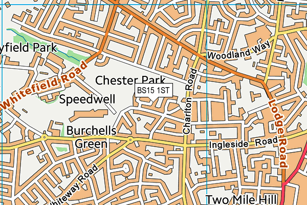 BS15 1ST map - OS VectorMap District (Ordnance Survey)