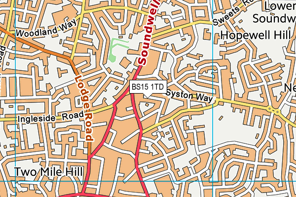 BS15 1TD map - OS VectorMap District (Ordnance Survey)