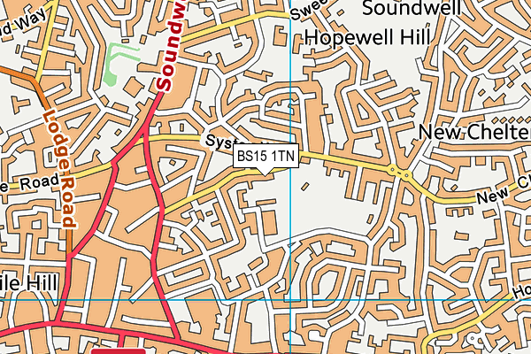 BS15 1TN map - OS VectorMap District (Ordnance Survey)