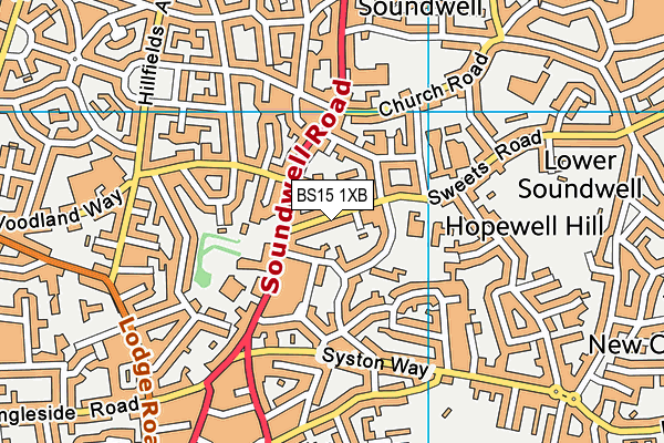 BS15 1XB map - OS VectorMap District (Ordnance Survey)