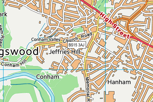 BS15 3AJ map - OS VectorMap District (Ordnance Survey)