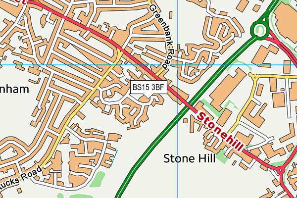 BS15 3BF map - OS VectorMap District (Ordnance Survey)