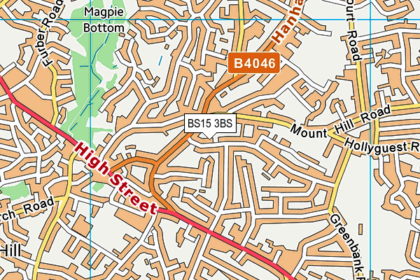 BS15 3BS map - OS VectorMap District (Ordnance Survey)