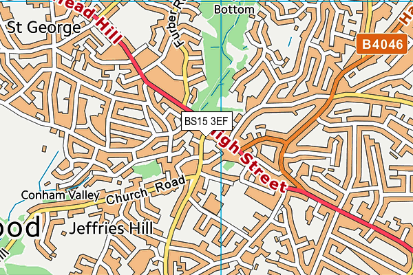 BS15 3EF map - OS VectorMap District (Ordnance Survey)
