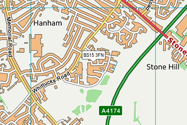 BS15 3FN map - OS VectorMap District (Ordnance Survey)