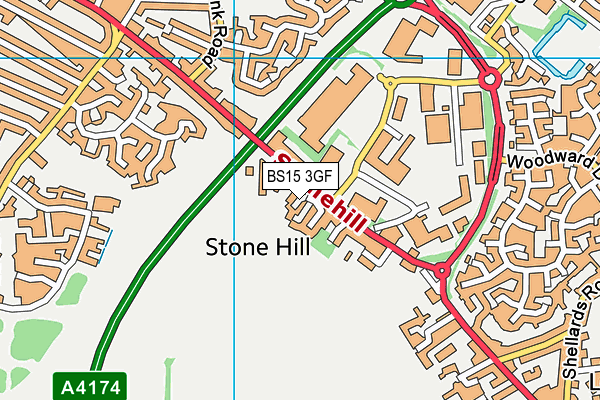 BS15 3GF map - OS VectorMap District (Ordnance Survey)