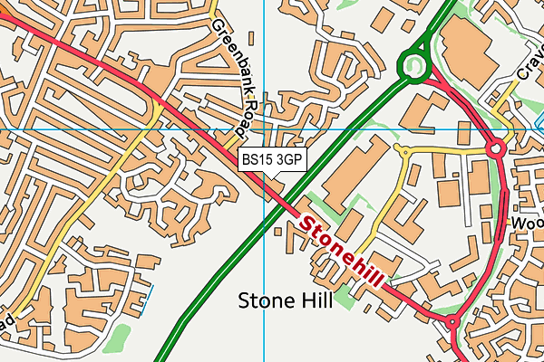 BS15 3GP map - OS VectorMap District (Ordnance Survey)