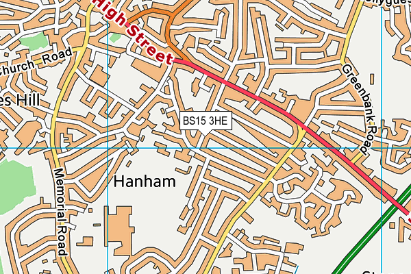 BS15 3HE map - OS VectorMap District (Ordnance Survey)