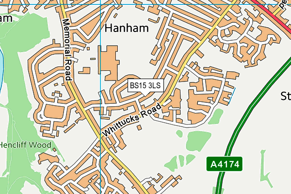 BS15 3LS map - OS VectorMap District (Ordnance Survey)