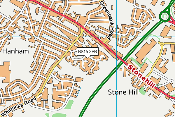 BS15 3PB map - OS VectorMap District (Ordnance Survey)