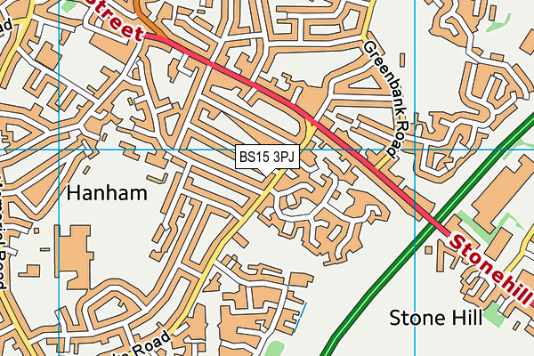 BS15 3PJ map - OS VectorMap District (Ordnance Survey)