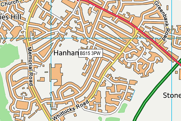 BS15 3PW map - OS VectorMap District (Ordnance Survey)