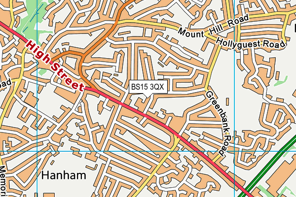 BS15 3QX map - OS VectorMap District (Ordnance Survey)