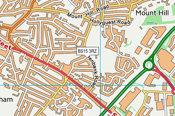 BS15 3RZ map - OS VectorMap District (Ordnance Survey)