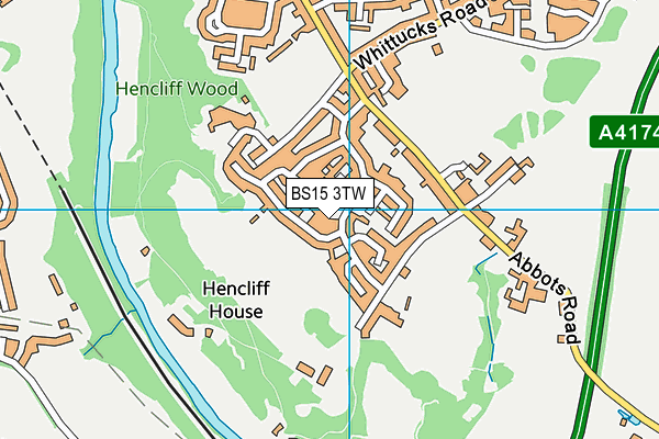 BS15 3TW map - OS VectorMap District (Ordnance Survey)