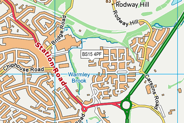 BS15 4PF map - OS VectorMap District (Ordnance Survey)