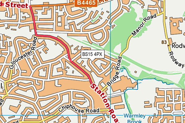 BS15 4PX map - OS VectorMap District (Ordnance Survey)