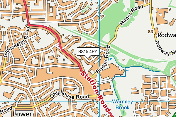 BS15 4PY map - OS VectorMap District (Ordnance Survey)