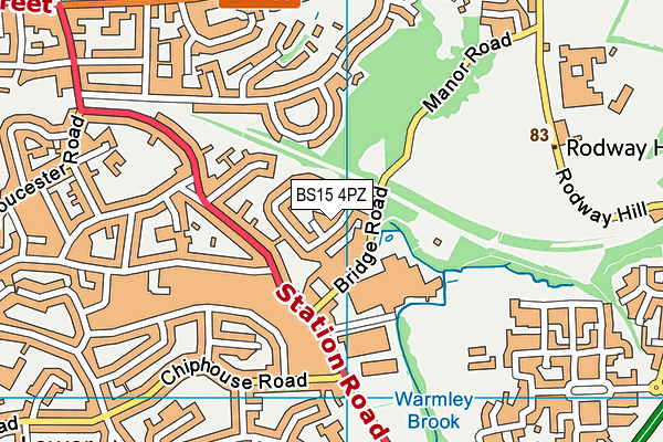 BS15 4PZ map - OS VectorMap District (Ordnance Survey)